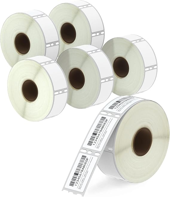 BETCKEY - Compatible DYMO 30347 (1" x 1-1/2") Book Spine Labels - Compatible with DYMO Labelwriter 450, 4XL, NOT FIT 550 & 5XL [6 Rolls/4500 Labels]