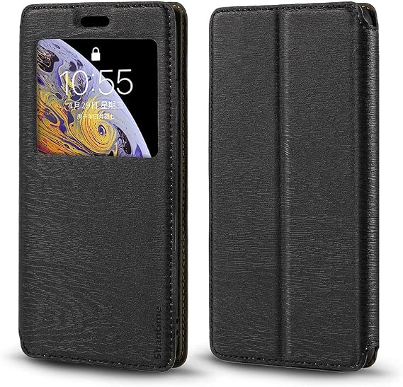 Window Leather Case for Moaan inkPalm 5 - Black