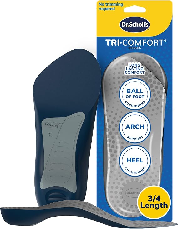 Dr. Scholl's Tri-Comfort Arch Support Insoles for Men, Size 8-14, 1 Pair