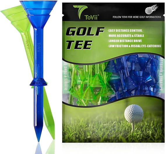 3-1/4" Big Cup Plastic Golf Tees 40 Pack|Excellent Durability and Stability Tees |Golf Plastic Tees Reduced Friction & Side Spin