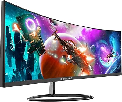 Sceptre Curved 30 21:9 Gaming LED Monitor 2560x1080p UltraWide Ultra Slim HDMI DisplayPort Up to 85Hz MPRT 1ms FPS-RTS Build-in Speakers, Machine Blue C305W-2560UN