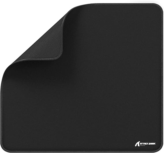 ATTACK SHARK CM02 eSports Gaming Mouse Pad, Water Resistant Coating Large Mouse Mat, Fine Sand-Like Texture Surface, Slip-Resistant Bottom, Micro-Knit Stitched Edges, 450x400x4mm - Black