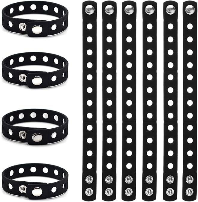 GOGO 10 Pcs Adult Adjustable Silicone Bracelets for Shoe Charms
