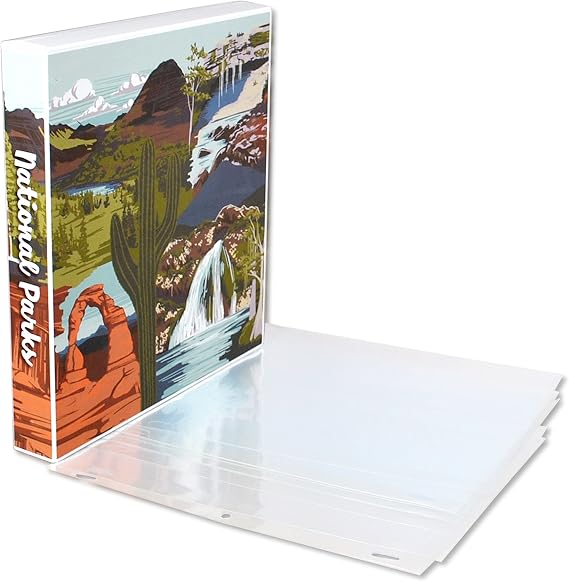 National Parks Brochure Binder Organizer | Map Storage Case with 20 Sleeves
