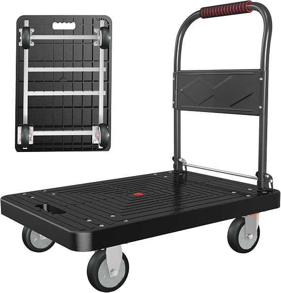 1000lbs Foldable Platform Truck Heavy-Duty Hand Cart with Swivel Wheel