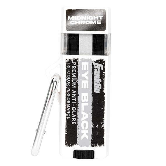 Franklin Sports Eye Black Stick - Baseball Softball + Football Eye Black for Kids + Adults - Sun Glare Reduction - Black Chrome