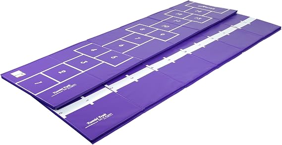 Tumbl Trak Gymnastics Balance Beam Mat, Numbered Line for Gymnast Beam Practice, Hopscotch Fun on Reverse, 3'x12'x1.38