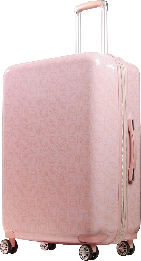 FUL Hello Kitty 29 Inch Rolling Luggage, Hardshell Suitcase with Spinner Wheels, Pink