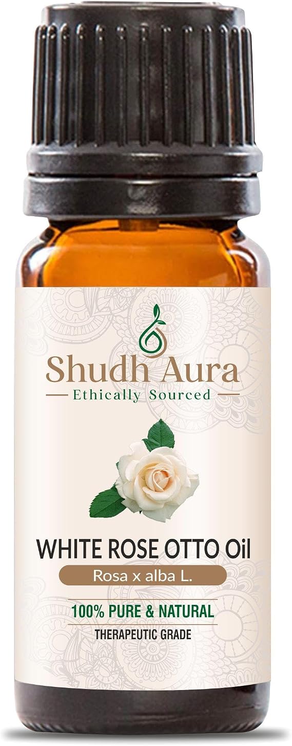 Bulgarian White Rose Otto Essential Oil - Rosa Alba, 100% Pure, Natural, Undiluted Oil for Aromatherapy, Diffuser & DIY (15ML)