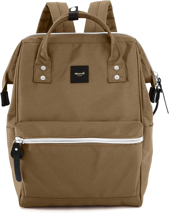himawari Laptop Backpack for Women & Men 16 Inch - Water Resistant Anti-Theft Travel Backpack with USB Charging Port, Large Business Computer Bag for College (1881-mocha)