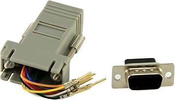 DB9 RS232 RS422 RS485 Modular Male Convert to RJ45 Adapter, Unpinned