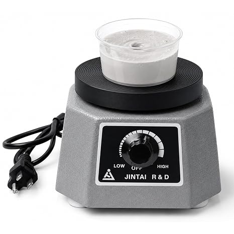 4 Lab Vibrator, 100 W Oscillator, Knob Speed Control, Efficient Bubble Removal for Plaster, Epoxy Resin,Gypsum Mixing Machine
