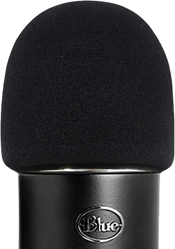 ienza Windscreen for Blue Yeti Foam - Also Fits Other Large Microphones Such as MXL, Audio Technica and More - Quality Sponge Material to Act as a Pop Filter for Your Mic (Black)