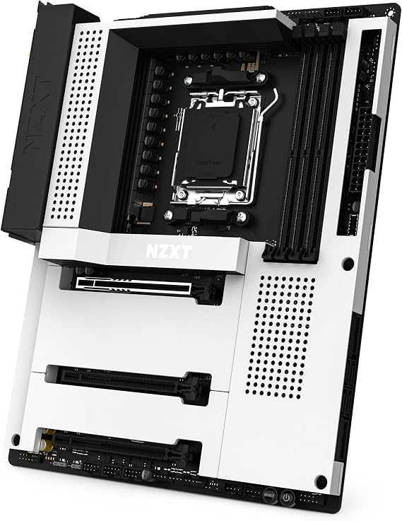 NZXT N7 B650E - N7-B65XT-W1 - AMD B650 Chipset (Supports AMD 7000 Series CPUs) - ATX Gaming Motherboard - Integrated Rear I/O Shield - Wifi 6 connectivity - White