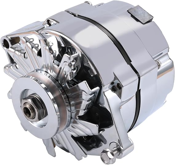JDMSPEED Replacement Alternator Chrome Chevy BBC SBC 110Amp 1 Wire High Output RA00114