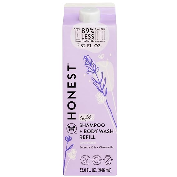 The Honest Company Shampoo Body Wash Refill Carton, Lavender Calm, 32 fl oz