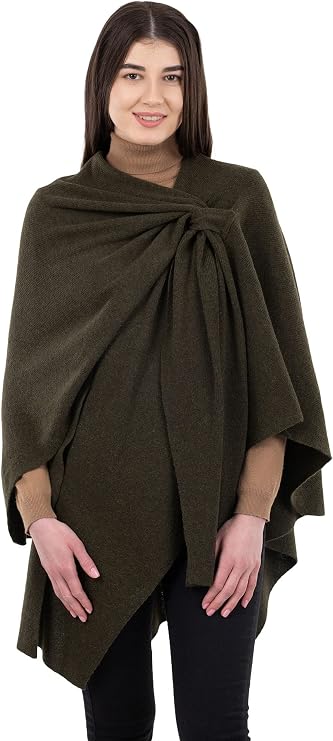 SAOL Shawl Wraps for Women Lambswool Poncho One Size