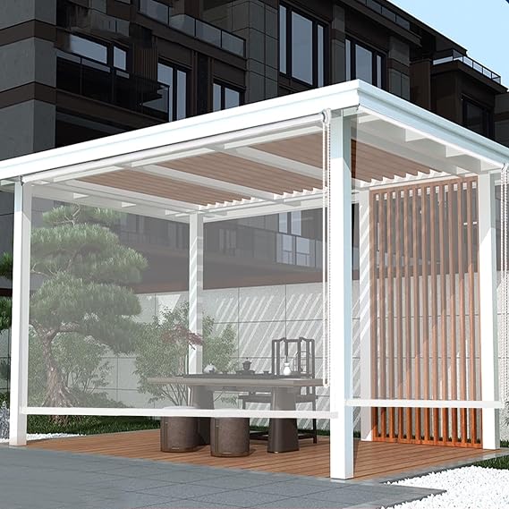 Outdoor Door Blinds,Waterproof Clear Pvc Roller Blinds,Rainproof Curtain Outdoor Pergola Roller Shade Blind for Gazebo,Balconie and Pavilion,40-160cm Width Optional (W70xH150cm/W28 xH59)