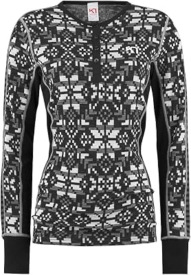 Kari Traa Else Womens Long Sleeve Base Layer Top, 100% Merino Wool Knit Winter, Soft Warm Base Layer Top for Women