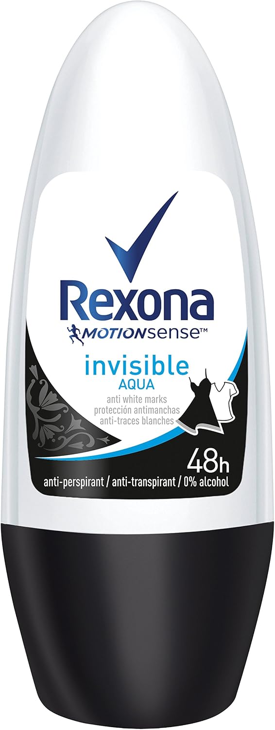 Rexona Invisible Aqua Women Deodorant Roll-On, (6 x 50 ml)