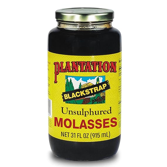 Plantation Blackstrap Molasses 31 oz Unsulphured Blackstrap Molasses, Rich Natural Sweetener for Baking, BBQ, Baked Beans, Gingerbread & Beverages