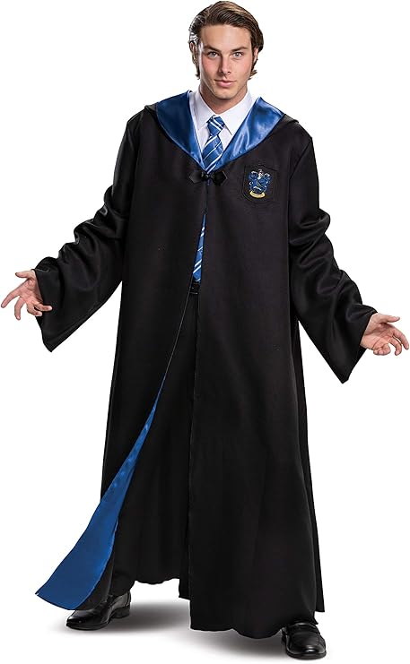 Harry Potter Robe, Deluxe Wizarding World Hogwarts House Themed Robes for Adults, Movie Quality Dress Up Costume Accessory