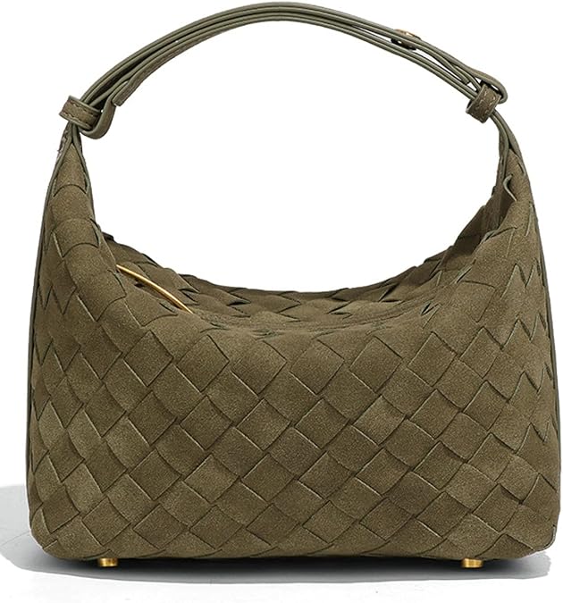 Slouchy Suede Woven Crossbody Purses Women Hobo Shoulder Tote Handbag Bags