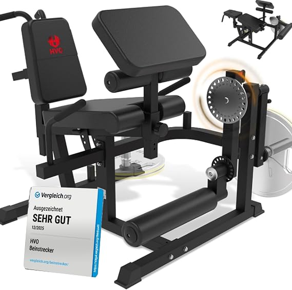HVO Leg Extension and Curl Machine - Plate Loaded Leg Extension Machine Workout Train for Home Gym Fitness Equipment Seated Lying Hamstring Curl Adjustable Bicep Preacher Curl Pad