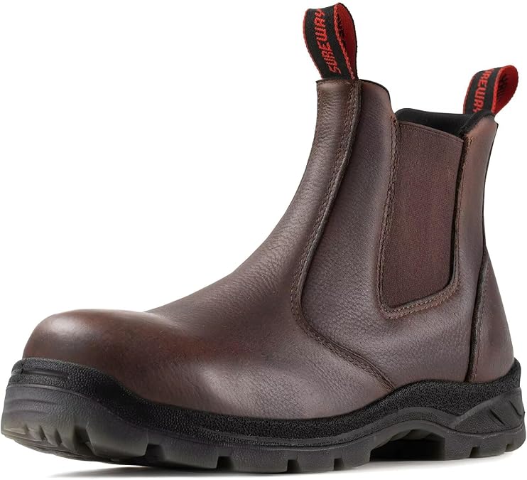 SUREWAY Men's Slip On Fire & Safety Work Boots Composite/Soft Toe