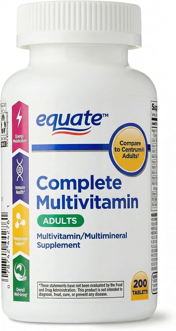 Vitamins & Minerals Senior Formula Multivitamin and Minerals, Mens Multivitamin Tablets, Small Easy to Swallow Pill, 200 Tablets
