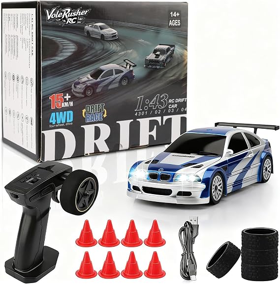[4WD Edition 1/43 Scale Mini RC Drift Car, High Speed