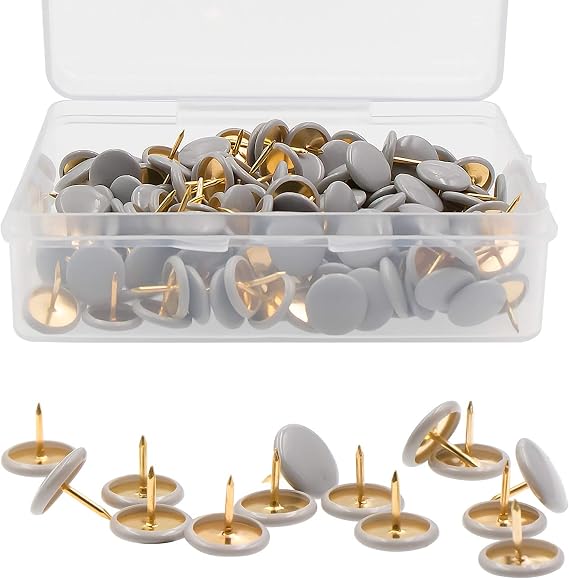 VAPKER 200 PCS Thumb Tacks Gray Plastic Round Head Thumbtacks
