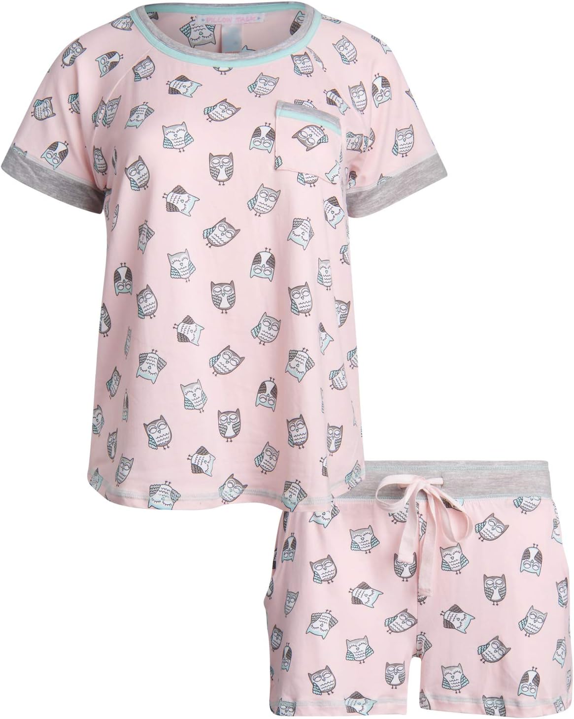 Pillow Talk Womens Sleepwear Butter-Soft-Touch Yummy Pajama Short Set with Tee