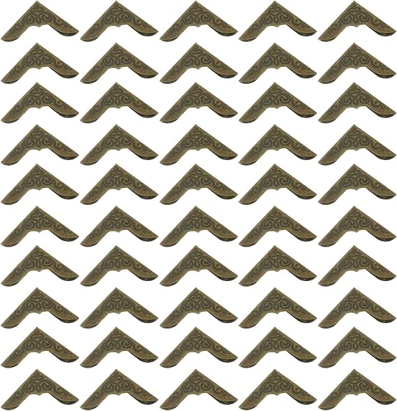 PATIKIL 23mm Metal Book Corners,100pcs Photo Corners Book Corners Protector Retro Metal Decorative for Crafting Scrapbook Photo Album Book Binding,Bronze