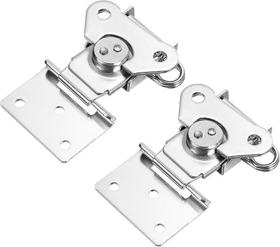 uxcell 2Pcs Butterfly Twist Latch, Alloy Spring Loaded Twist Latch Keeper Toggle Clamp Butterfly Draw Latch for Case Box Suitcases Wooden Box, Chrome Silver