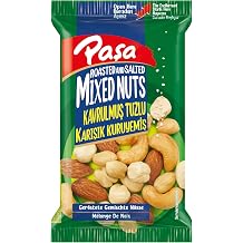 Pasha Roasted Salted Mixed Nuts, 40 gr x 12 Pieces, 480 gr Total, Hazelnut Almond Cashew