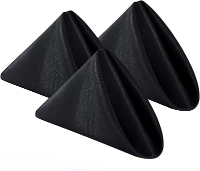 Bailarina Cloth Napkins Set of 40,17x17 inches Dinner Napkins Cloth Washable,Polyester Square Table Cloth Napkin Bulk with Hemmed Edges Ideal for Banquets, Parties and Weddings-Black