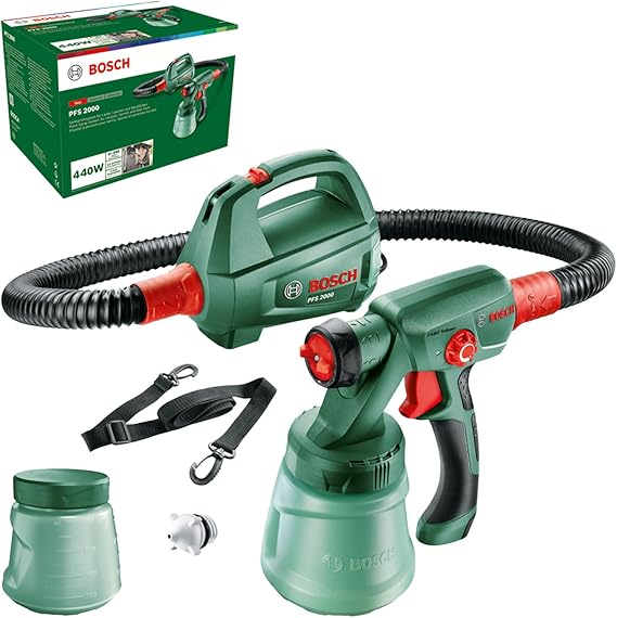 Bosch Electric Paint Spraying System Pfs 2000 (For Varnish, Polish And Wall Paint, In Box)