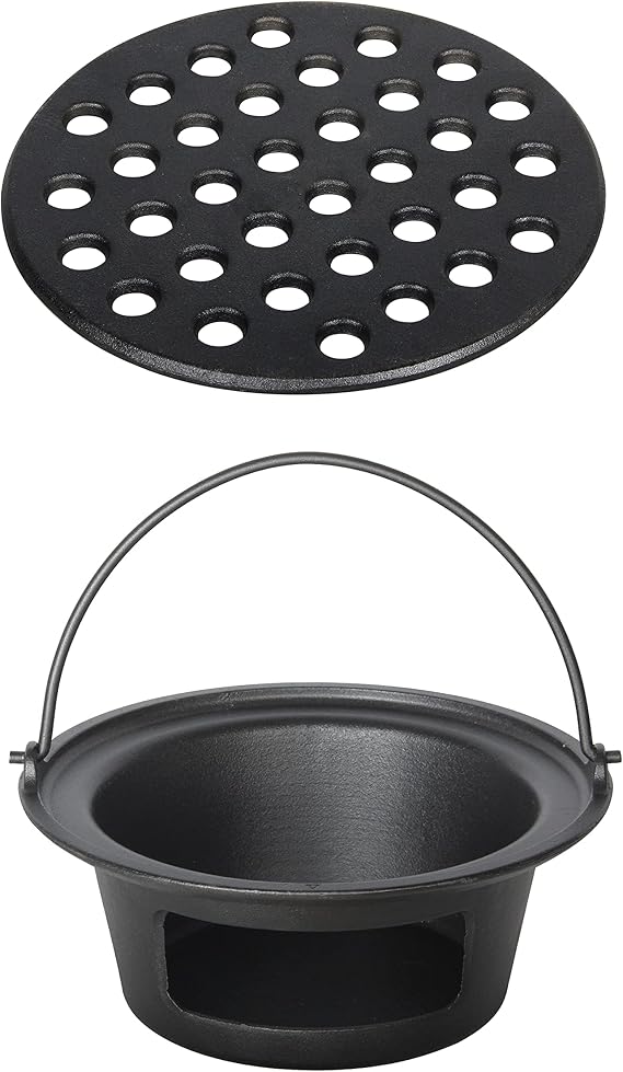 Cast Iron Ash Can with Fire Grate for Large Big Green Egg