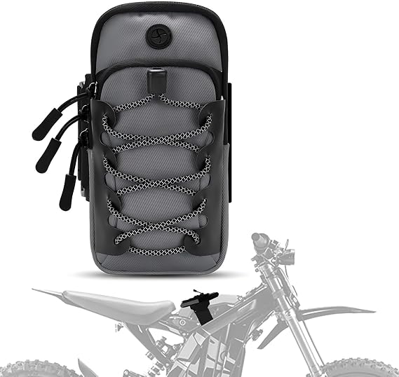Electric Dirt Bike Bag E Bike Front Battery Frame Bag Compatible with Surron LBX Tuttio Soleil 01 Rawrr Mantis,Fit for Phone ID Card Key Garage Door Opener (Grey) (Grey)