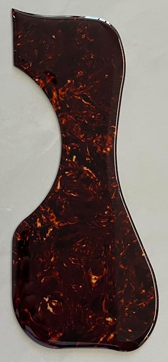 Pick Guard For Compatible Guild D20-D40 Acoustic Crystal Self Adhesive Style Guitar Pickguard Scratch Plate (1-Ply Crystal Brown Tortoise)