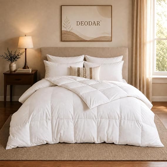 Goose Feather Down Comforter Full Queen 100% Cotton Duvet Insert All Season