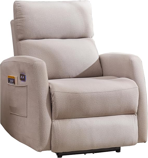 Hybition Modern Recliner Chair Electrically Adjustable Fabric Single Sofa-Gray