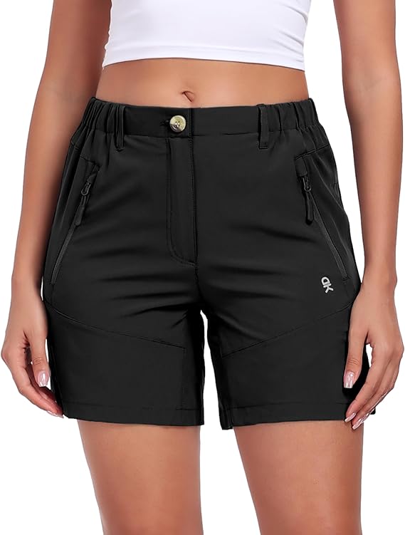 Little Donkey Andy Women's 5" Hiking Shorts Quick Dry Sun Protection Stretchy Outdoor Shorts with Zipper Pockets