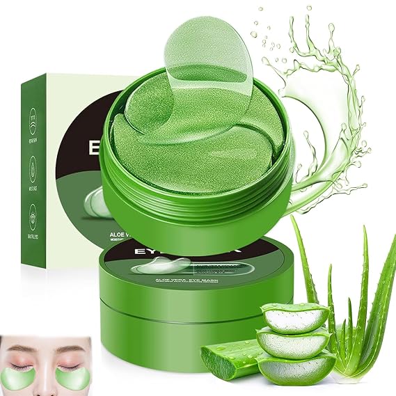 Under Eye Patches, 60PCS Aloe Vera Eye Masks for Puffy Eyes and Dark Circles,Eye Patches for Women, Anti-Aging Eye Treatment Mask to Reduce Wrinkles & Fine Lines