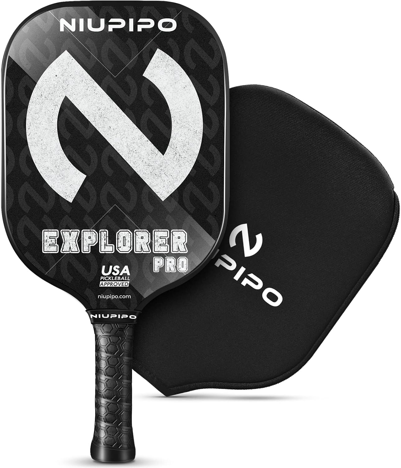 Niupipo Explorer Pro ピックルボールパドル - グラファイトカーボンファイバー、米国承認ピックルボールパドル 公認トーナメントプレイ用 トップ5ツーリングプロピックルボールプレーヤーFADによる共同デザイン