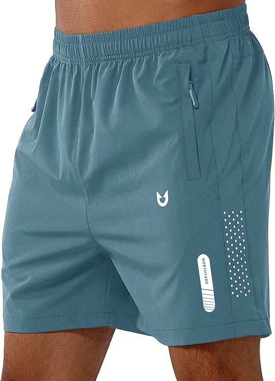 NORTHYARD Men's Athletic Running Shorts Gym Workout 7"/9"/5" Quick Dry Lightweight Sports Basketball Tennis 3 Zipper Pockets