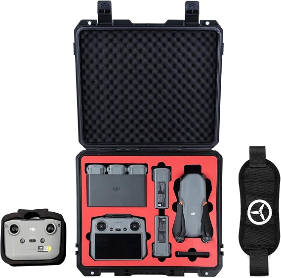 Waterproof Carrying Case for DJI Air 3S Fly More Combo, Hard Protective Case for Air 3S Drone, RC2 Controller, Batteries, Charging Hub and Accessories, Shockproof Dustproof Travel Storage Case