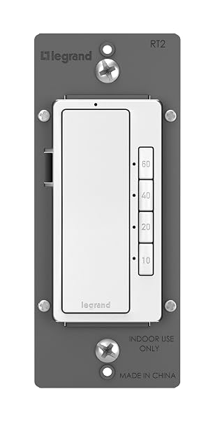 Legrand Radiant Digital Countdown Timer Switch, 4-Settings, White, 1-Pack
