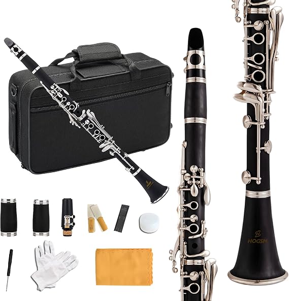 clarinet in B flat,beginner's performance, professional playing instrument with box, cleaning kit.